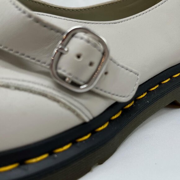 Men's Dr Martens Agnes, Pale Gray, Smooth Leather Shoe, Size 10 - Picture 5 of 7